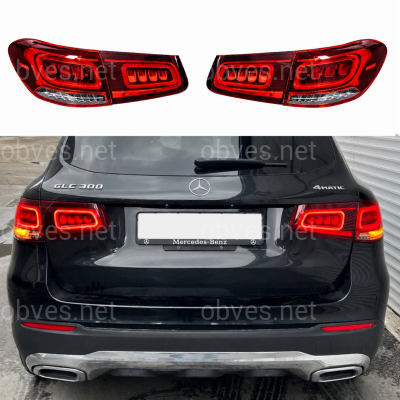 Задние фонари рестайлинг 2020+ для Mercedes GLC X253 2015-2019 желтый поворот