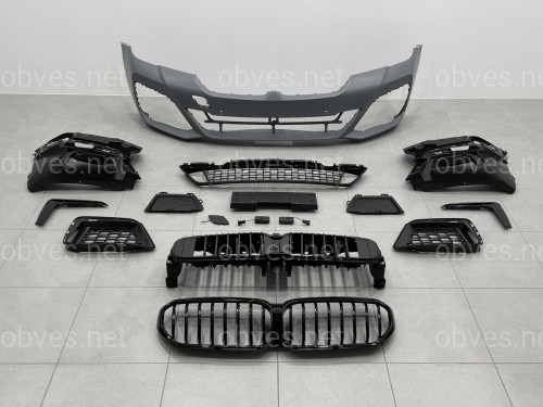 Комплект обвеса M paket LCI BMW 5 series G30 2020+ (передний / задний бампер, пороги, насадки на труби, жалюзи, ноздри)