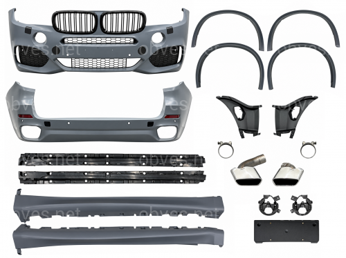 Комплект обвеса M-Tech для BMW X5 F15 (передний / задний бампер, пороги, арки,трубы)