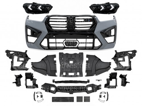 Рестайлинг комплект обвеса передней части X5M F95 2023+ с фарами SHADOW LINE для BMW X5 G05 F95 2018-2022
