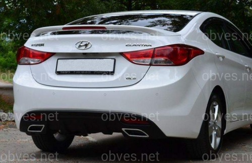Спойлер на багажник Hyundai Elantra MD 2010-2015 со стоп сигналом ABS пластик