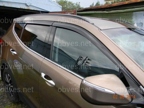 Дефлекторы окон Clover Hyundai Santa Fe 4 шт 2012- Дефлекторы окон Clover Hyundai Santa Fe 4 шт 2012-