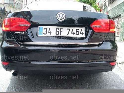 Хром накладка нижней кромки багажника Volkswagen Jetta 2011-2014 до рейсталинга (нержавеющая сталь)