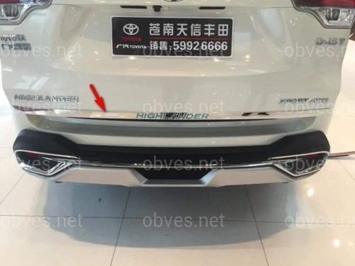 Хром накладка на кромку багажника Toyota Highlander 2014-2017 (нержавеющая сталь) Хром накладка на кромку багажника Toyota Highlander 2014-2017 (нержавеющая сталь)