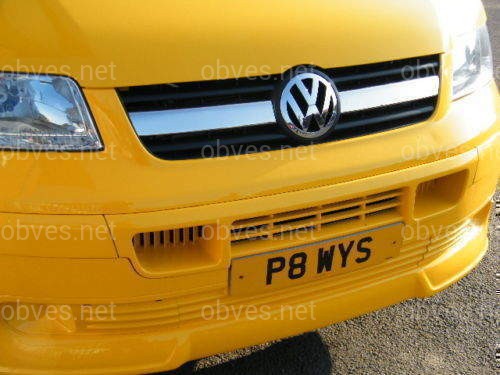 Хром накладка на решетку радиатора Volkswagen T5 Transporter 2003-2009 (нержавеющая сталь) 2шт.