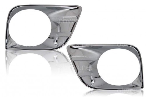 Хром накладки на передние противотуманные фары Toyota Land Cruiser Prado 150 2009-2013 хромированный пластик